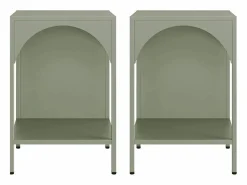 Sweeek Muebles Niño|Mesita de noche industrial de metal, set de 2