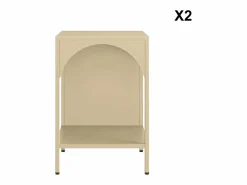Sweeek Muebles Niño|Mesita de noche industrial de metal, set de 2