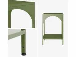 Mesita de noche industrial de metal, set de 2 verde kaki^Sweeek Clearance