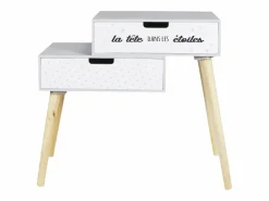 The Home Deco Kids Mesita de noche infantil de madera La tête dans les étoiles Gris Discount