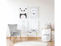 The Home Deco Kids Mesita de noche infantil de madera La tête dans les étoiles Gris Discount