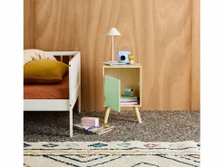 Sweeek Muebles Niño|Mesita de noche infantil con patas de madera de pino, 1 puerta