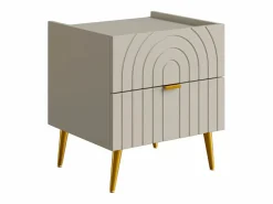 Vente-unique Mesita de noche, juego de 2 con 2 cajones, color - NORSIM by Pascal MORABITO Beige Best