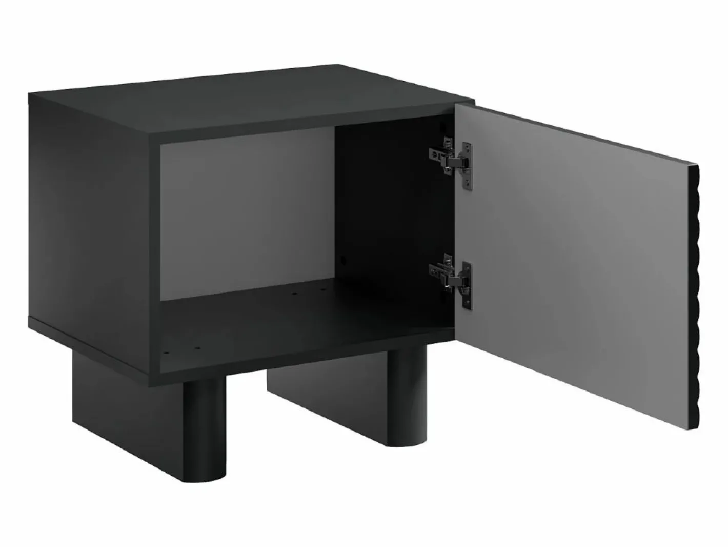 Vente-unique Mesita De Noche|Mesita de noche, juego de 2 con 1 puerta en MDF - LUDIMA