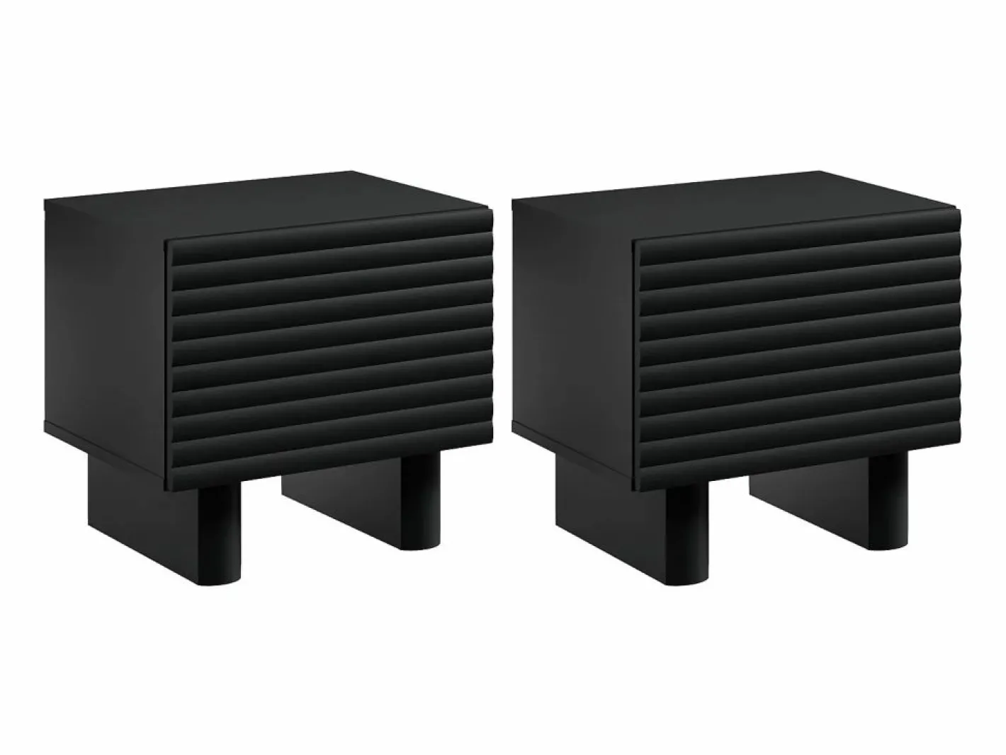 Vente-unique Mesita De Noche|Mesita de noche, juego de 2 con 1 puerta en MDF - LUDIMA