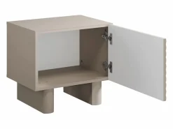 Vente-unique Mesita de noche, juego de 2 con 1 puerta en MDF - LUDIMA Beige Discount