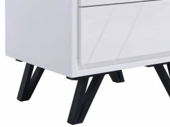 Mesita de noche lote de 2 con 2 cajones y LEDs en MDF lacado - SALIANO^Vente-unique Discount