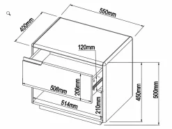 Mesita de noche lote de 2 con cajón y compartimento de MDF lacado blanco y natural - AMANI^Vente-unique Discount