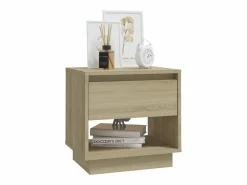 Mesita de noche madera contrachapada roble Sonoma 45x34x44 cm^Clicnbuy