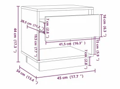 Mesita de noche madera contrachapada roble Sonoma 45x34x44 cm^Clicnbuy