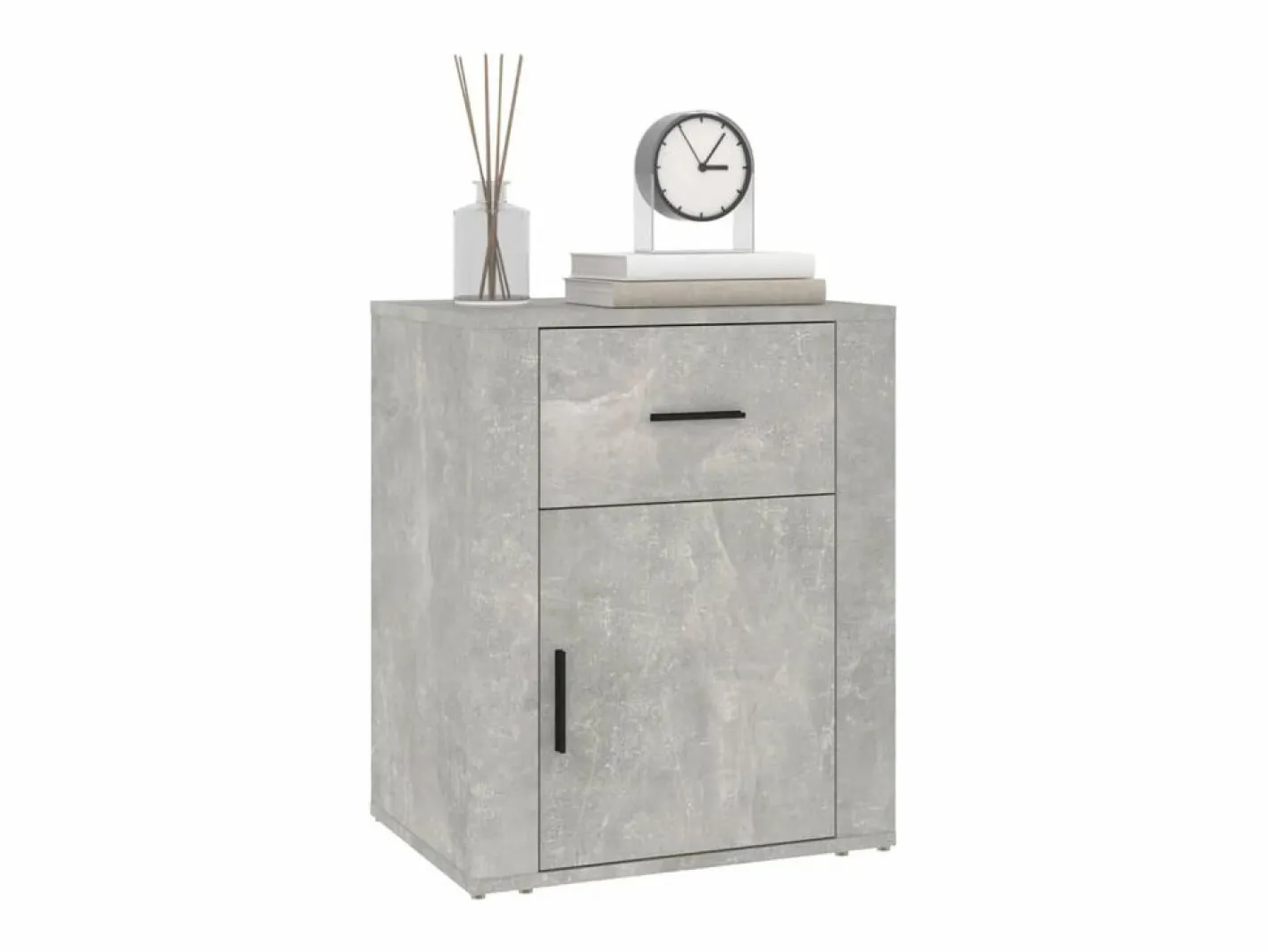 Mesita de noche madera contrachapada hormigón 50x36x60 cm^Clicnbuy Discount