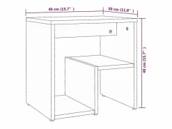 Clicnbuy Mesita de noche madera contrachapada roble ahumado 40x30x40 cm Marru00f3n Best