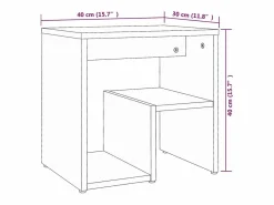 Clicnbuy Mesita de noche madera contrachapada Sonoma 40x30x40 cm Gris Sale