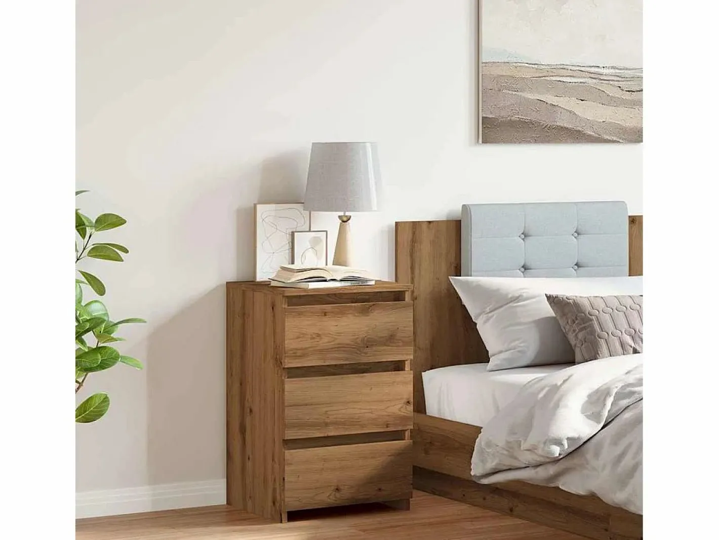 Mesita de noche madera de ingeniería roble artisan 40x35x62,5cm^Clicnbuy Online