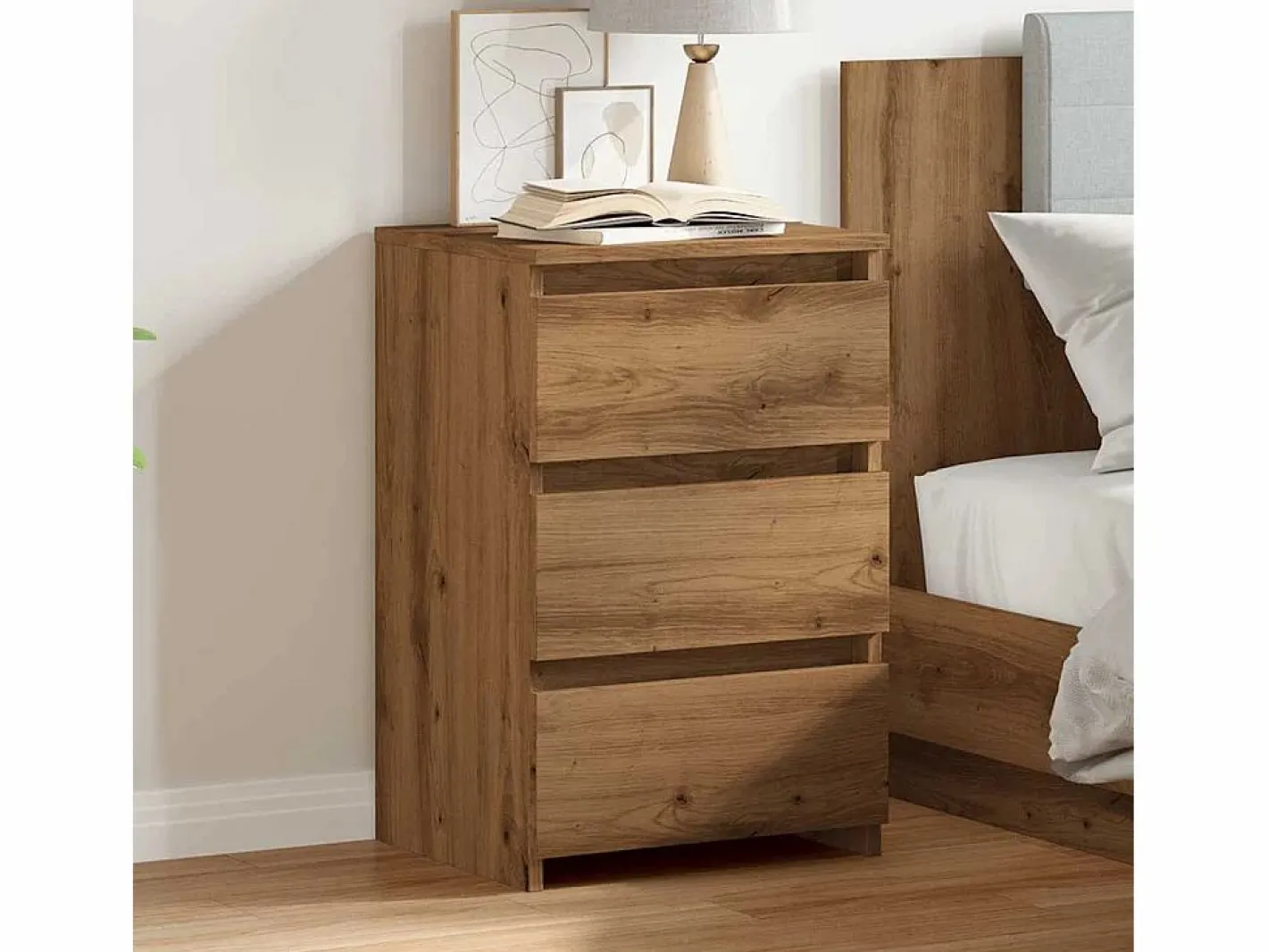 Mesita de noche madera de ingeniería roble artisan 40x35x62,5cm^Clicnbuy Online