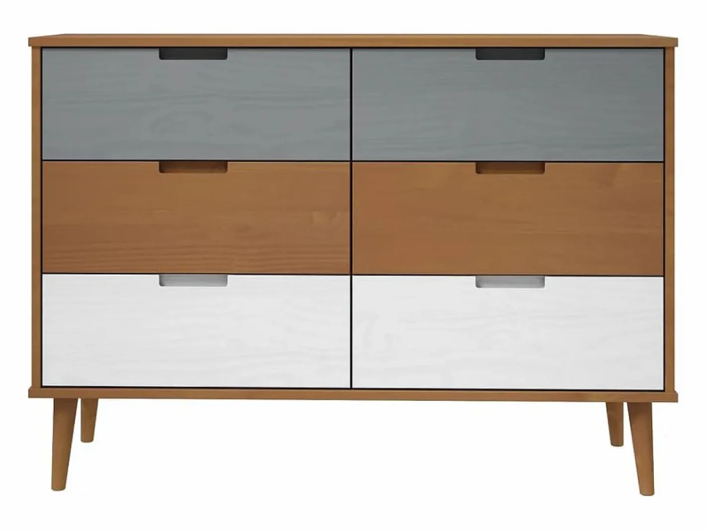 Mesita de noche MOLDE madera maciza de pino marrón 113x40x80 cm^vidaxl Clearance