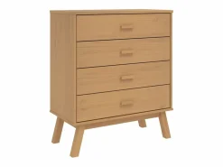 vidaxl Cómoda|Mesita de noche OLDEN madera maciza de pino marrón