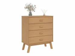 vidaxl Cómoda|Mesita de noche OLDEN madera maciza de pino marrón