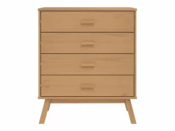 vidaxl Cómoda|Mesita de noche OLDEN madera maciza de pino marrón