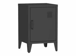Sweeek Mesita industrial con 1 puerta, set de 2 Negro Outlet