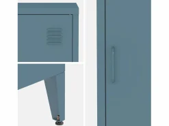 Sweeek Muebles Niño|Mesita industrial con 1 puerta, set de 2 gris