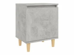 Clicnbuy Mesita noche con patas madera maciza hormigón 40x30x50 cm Gris Clearance