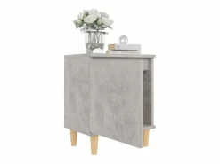 Clicnbuy Mesita noche con patas madera maciza hormigón 40x30x50 cm Gris Clearance