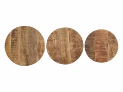Mesitas auxiliares 3 Piezas madera de mango rugosa^vidaxl Hot