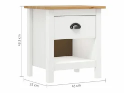 vidaxl Mesita De Noche|Mesitas de noche 2 uds Hill madera maciza de pino 46x35x49,5 cm