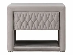 Vente-unique Mesitas de noche Conjunto de 2 con 1 cajón y 1 hueco Terciopelo - DANIELE Beige Discount