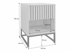 Sweeek Mesitas de noche contemporáneas con 1 cajón, set de 2 natural Marru00f3n Hot