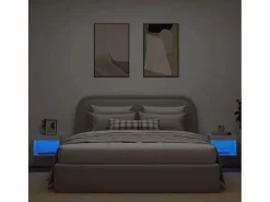 Mesitas de noche de pared con luces LED 2 unidades^Clicnbuy Outlet