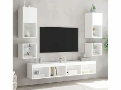 Mesitas de noche de pared con luces LED 2 unidades^Clicnbuy Outlet