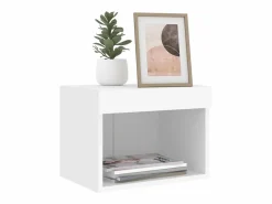 Mesitas de noche de pared con luces LED 2 unidades^Clicnbuy Outlet