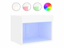 Mesitas de noche de pared con luces LED 2 unidades^Clicnbuy Outlet