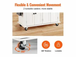 Mueble Camarera|Mesón de Cocina con Ruedas SucceBuy, 90cm, Armario Rodante de Estorage con Cajón y Soporte,