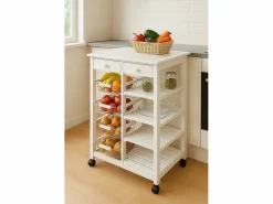 Meyvaser - Carro de cocina verdulero Doble con 4 Cestas 4 Baldas Y 2 Cajones Color 85 x 67 x 37 Cm^ Hot