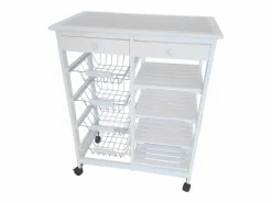 Meyvaser - Carro de cocina verdulero Doble con 4 Cestas 4 Baldas Y 2 Cajones Color 85 x 67 x 37 Cm^ Hot