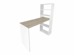 Meyvaser - Mesa de Ordenador,Mesa Escritorio con Estanteria Reversible, Medidas: 122 cm (Ancho) x 50 cm (Fondo) x140 cm (Alto) Color y Cambrian^ Hot