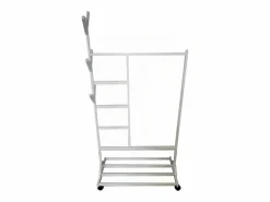 Burro Para Ropa|Meyvaser - Vestidor portatil, Perchero portátil con ruedas de 180x100x35 Cm y 6 Ganchos en madera color .