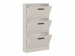 Meyvaser - Zapatero 3 Puertas, Zapatero Estrecho, Acabado en Color , Medidas: 108 cm (Alto) x 60 cm (Ancho) x 17 cm (Fondo) Beige Sale