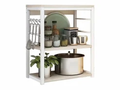 Meyvaser Estantería de Cocina, Unidad de Cocina con estantes, Marco de Metal , Estante Industrial para microondas 50x30x71,5 Cm^ Best