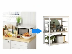 Meyvaser Estantería de Cocina, Unidad de Cocina con estantes, Marco de Metal , Estante Industrial para microondas 50x30x71,5 Cm^ Best
