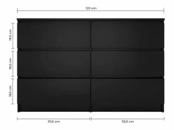 MILAN - Cómoda grande de 6 cajones - 30x120x77 - estilo escandinavo - mueble de almacenamiento^TOPESHOP Clearance