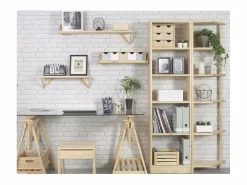 Astigarraga Mini bloque de almacenamiento en pino crudo con cajones 6 cajones M2 Beige New
