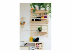 Astigarraga Mini bloque de almacenamiento en pino crudo con cajones 6 cajones M2 Beige New