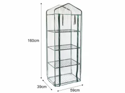 Mini Invernadero de 4 niveles PVC Transparente Cubierta Impermeable Estantes Pequeños Casa de Cultivo de Plantas Jardín al Aire Libre Marco de Acero | Pala Gratis^Monstershop Best