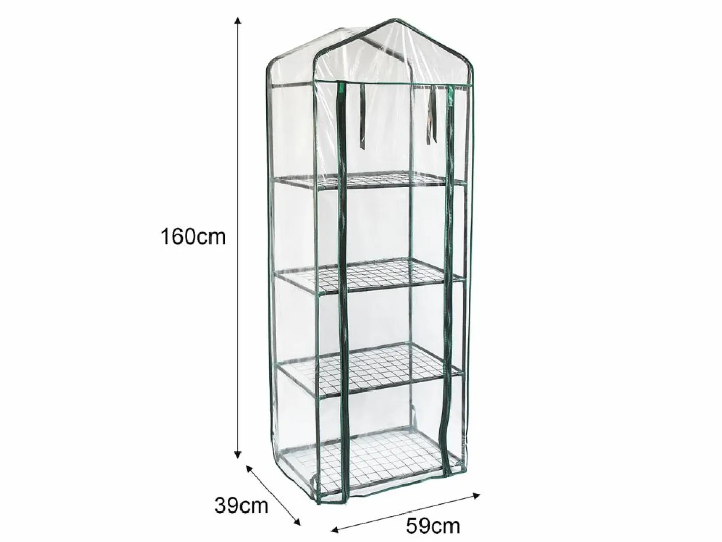 Mini Invernadero de 4 niveles PVC Transparente Cubierta Impermeable Estantes Pequeños Casa de Cultivo de Plantas Jardín al Aire Libre Marco de Acero | Pala Gratis^Monstershop Best