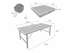Sweeek Ping Pong|Mini mesa de ping pong interior plegable con 4 raquetas y 6 pelotas,