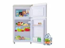 Electrodomésticos De Frío|Mini nevera retro, 72 L en total, 21 L en congelador, 51 L en frigorífico, Clase energética E, LED, Diseño retro, (45 x 44 x 91 cm)